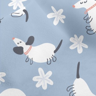 White Dormant Dachshund Micro Fleece