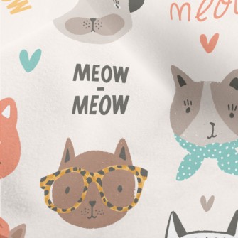 Cute Cat Faces In Different Sh Micro Fleece