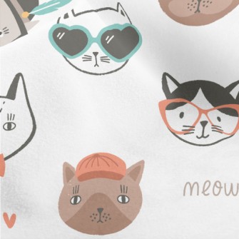 Different Cat Faces Micro Fleece