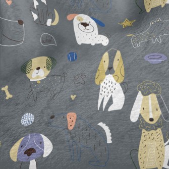 Simple Hand Drawn Dog Minky