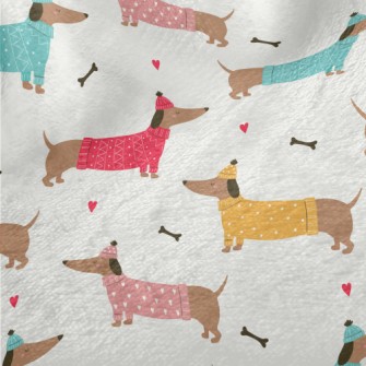 Dachshund Wearing Sweater Minky