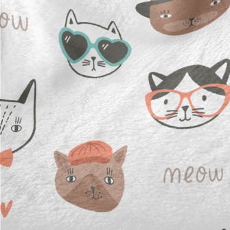 Different Cat Faces Minky