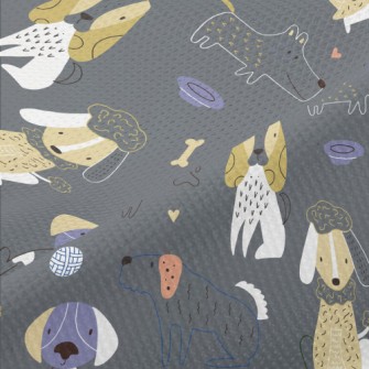 Simple Hand Drawn Dog Piqué