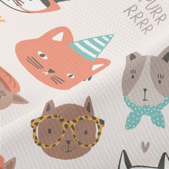 Cute Cat Faces In Different Sh Piqué