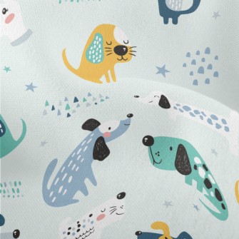 Colorful Cute Dog Lightweight Performance Linen