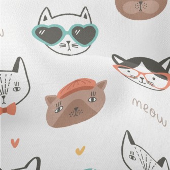 Different Cat Faces Lightweight Performance Linen