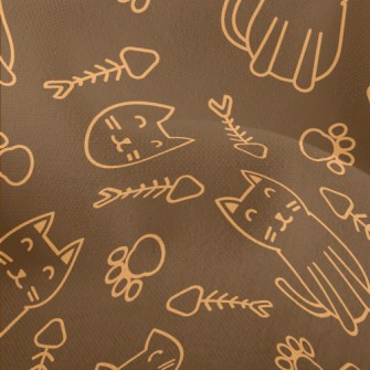 Orange Striped Cat Lightweight Performance Linen