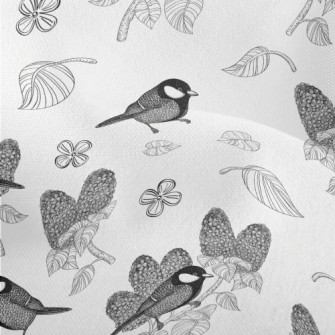 Detailed Hand-painted Bird Lightweight Performance Linen