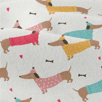 Dachshund Wearing Sweater Modern Jersey