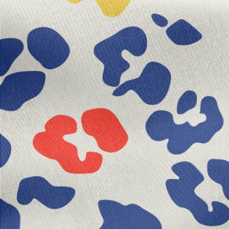 Colorful Bright Leopard Print Jersey Backed Fleece