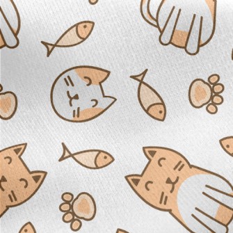 Lively And Cute Orange And Whi Jersey Backed Fleece