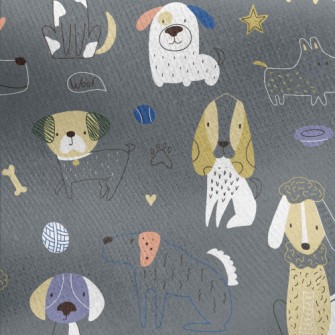 Simple Hand Drawn Dog Jersey Backed Fleece