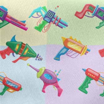 Colorful 3D Various Pistols Jersey Backed Fleece