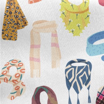 Various Scarves And Neck Scarv Jersey Backed Fleece