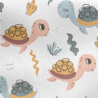 Cute Turtle For Children Jersey Backed Fleece