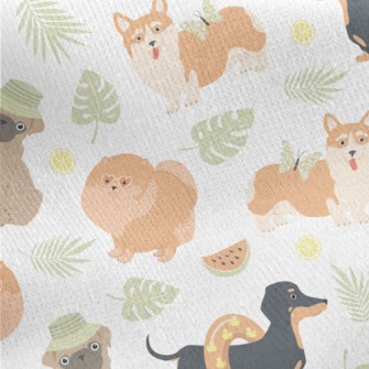 Summer Cute Dog Jersey Backed Fleece