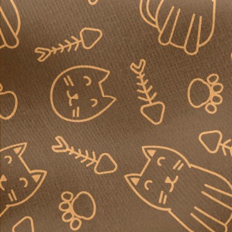 Orange Striped Cat Jersey Backed Fleece