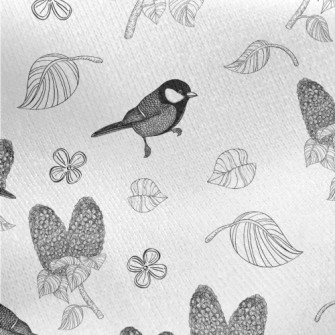 Detailed Hand-painted Bird Jersey Backed Fleece