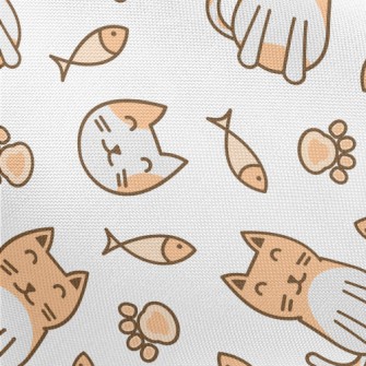Lively And Cute Orange And Whi Pongee
