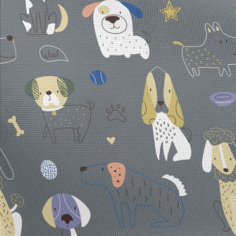 Simple Hand Drawn Dog Pongee