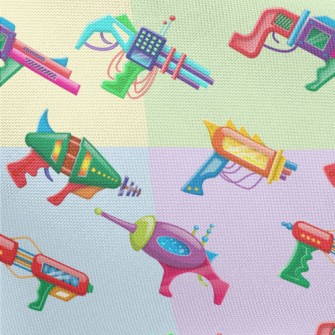 Colorful 3D Various Pistols Pongee