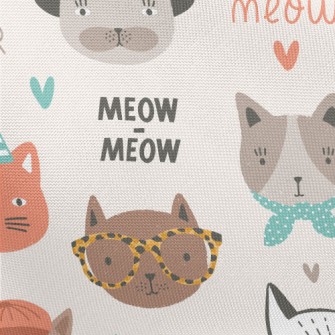 Cute Cat Faces In Different Sh Pongee