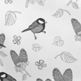 Detailed Hand-painted Bird Pongee