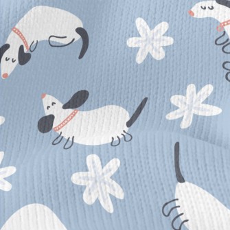 White Dormant Dachshund Stretch Jersey
