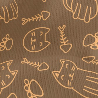 Orange Striped Cat Stretch Jersey