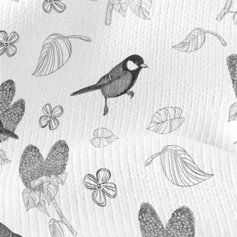 Detailed Hand-painted Bird Stretch Jersey