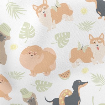 Summer Cute Dog Lightweight Cotton Poplin