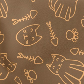 Orange Striped Cat Lightweight Cotton Poplin