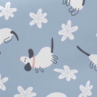 White Dormant Dachshund Midweight Cotton Poplin