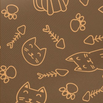 Orange Striped Cat Midweight Cotton Poplin