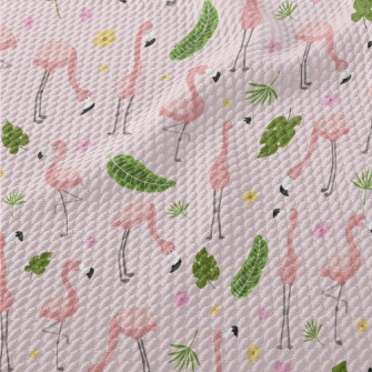 Flower World Flamingo Birdseye Piqué
