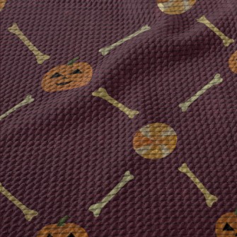 Halloween Pumpkin Bones Birdseye Piqué