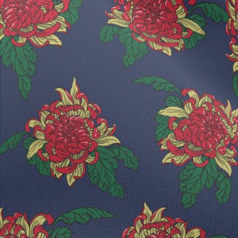 Bright Red Flowers Chiffon