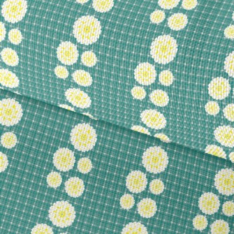 Classic Green Grid Big Flower Waterproof Oxford
