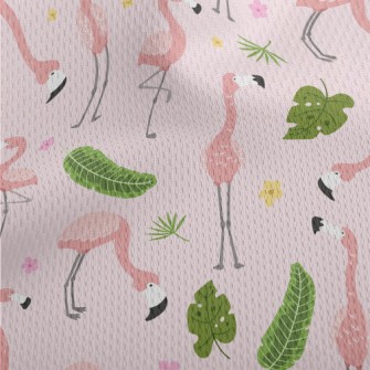 Flower World Flamingo Athletic Mesh Flat Back