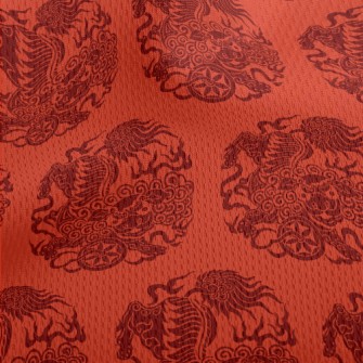 Traditional Lion Dance Paper C Athletic Mesh Flat Back