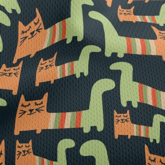 Funny Striped Cat Athletic Mesh Flat Back