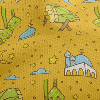 Cartoon Islamic Life Athletic Mesh Flat Back