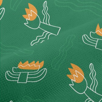 Weird Wavy Flowers Performance Linen