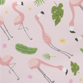 Flower World Flamingo Twill