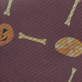 Halloween Pumpkin Bones Twill