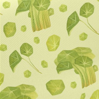 Watercolor Golden Water Lotus Twill