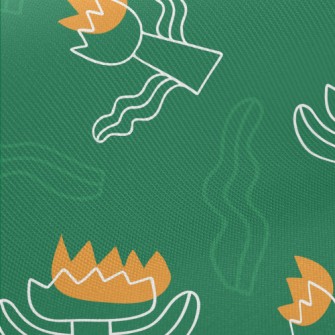 Weird Wavy Flowers Twill