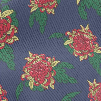Bright Red Flowers Standard Corduroy