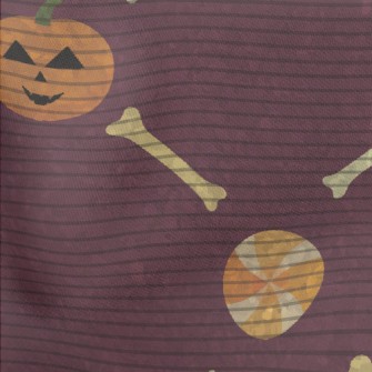 Halloween Pumpkin Bones Stretch Ponte