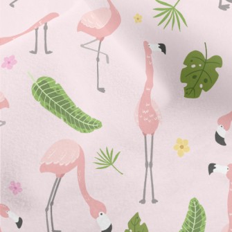 Flower World Flamingo Micro Fleece